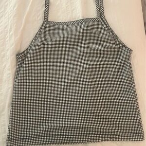 DOEN Angie Black and White Fitted Sleeveless Tank Top
